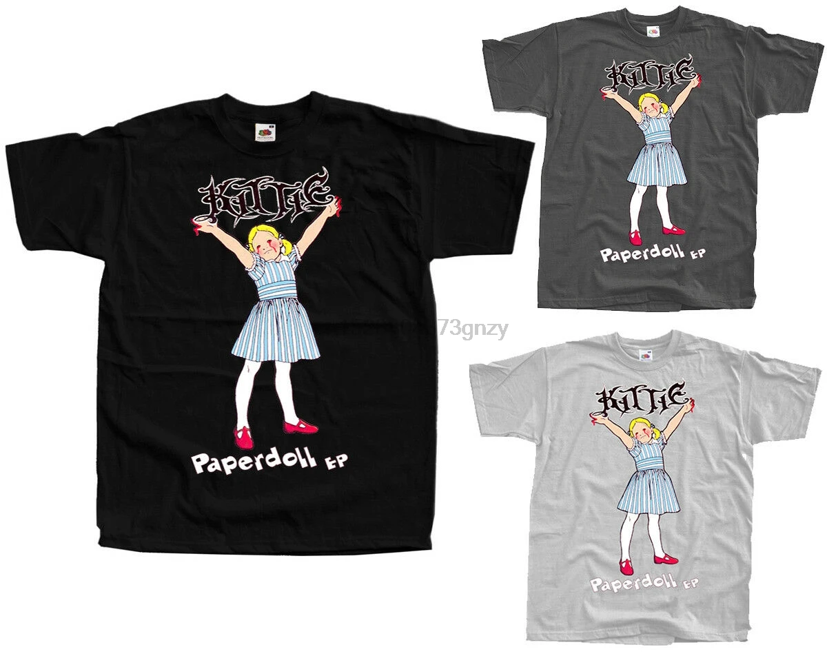 Kittie Paperdoll Lander album cover T SHIRT (BLACK GRAPHITE) S