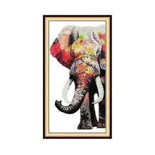 Elefante 2 juegos de punto de cruz contados el domingo para el Kit de bordado 14ct 11ct costura DMC DIY patrones de punto de cruz decoración del hogar(China)