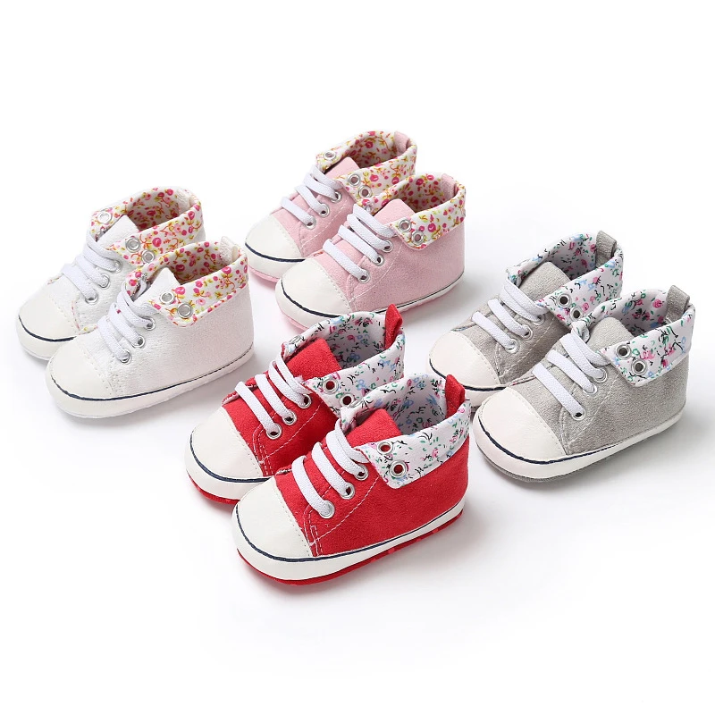 Fashion Newborn Baby Girls Shoes Soft Sole Anti-slip Floral Print Casual Kid little girl shoes toddler snekers