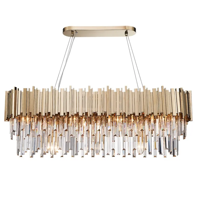 Современный Овальный Хрустальный люстра светильник ing Lustre Cristal люстры подвесной светильник с золотым покрытием E12/E14 110 В/220 В