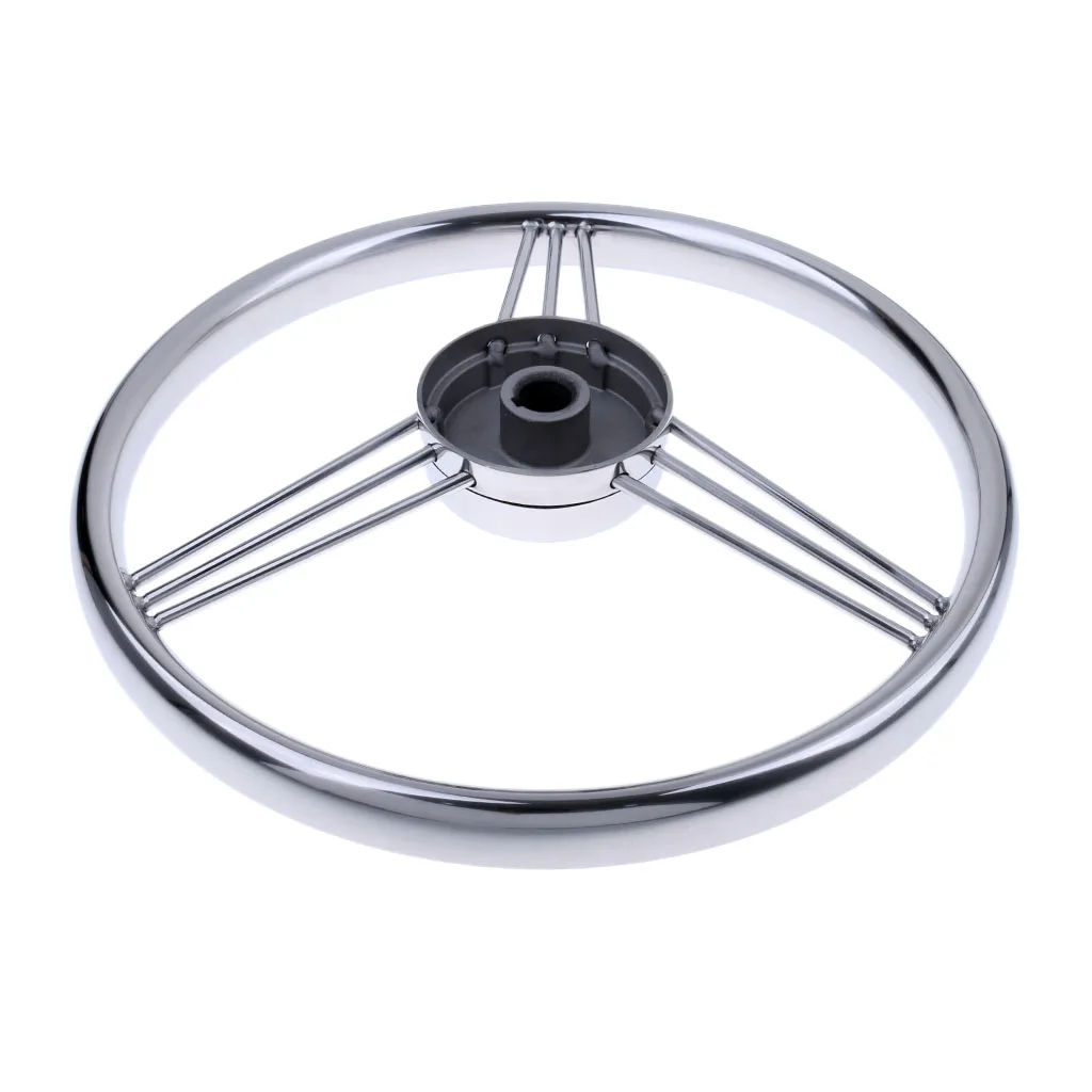 13'' Boat Marine Yacht Stainless Steering Wheel for Boat Marine Yacht - Silver