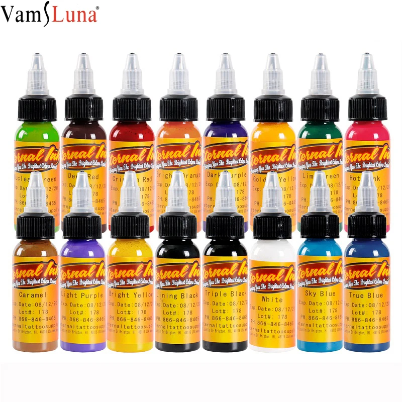 Новинка 16 шт цветов 30 мл/бутылка набор чернил для тату бутылка с пигментом