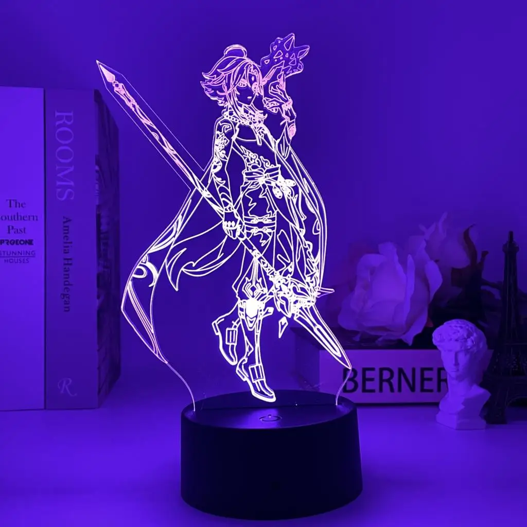 Аниме Genshin Impact Night светильник 3D Illusion Lamp горячий игровой для украшения спальни