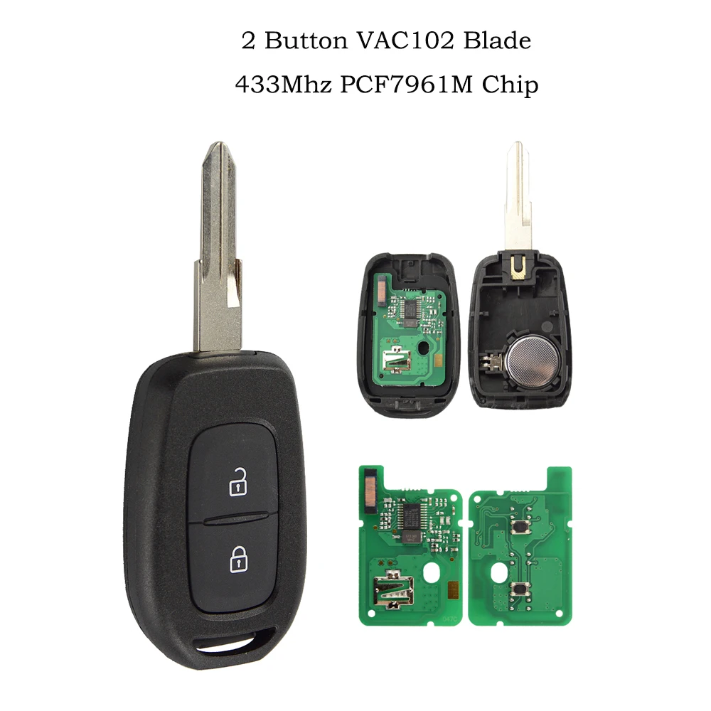 Дистанционный ключ OkeyTech для Renault Megane 2 Captur Duster Clio модус Логан 2/3 Кнопка 4A PCF7961M чип для ключей карта для программиста - Количество кнопок: Type 1