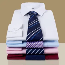 Умный Повседневный стиль, мужские рубашки с длинными рукавами и отложным воротником, однотонные яркие облегающие рубашки высокого качества, формальные деловые