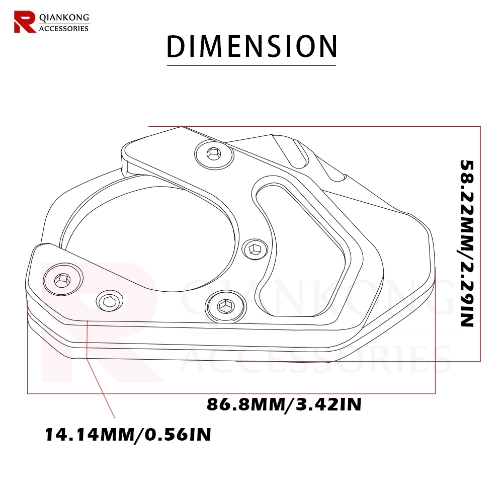 Мотоцикл боковая стойка Pad пластины подставки увеличитель Поддержка расширение для KTM 390 DUKE 2013- 690 Duke 125/200 2012