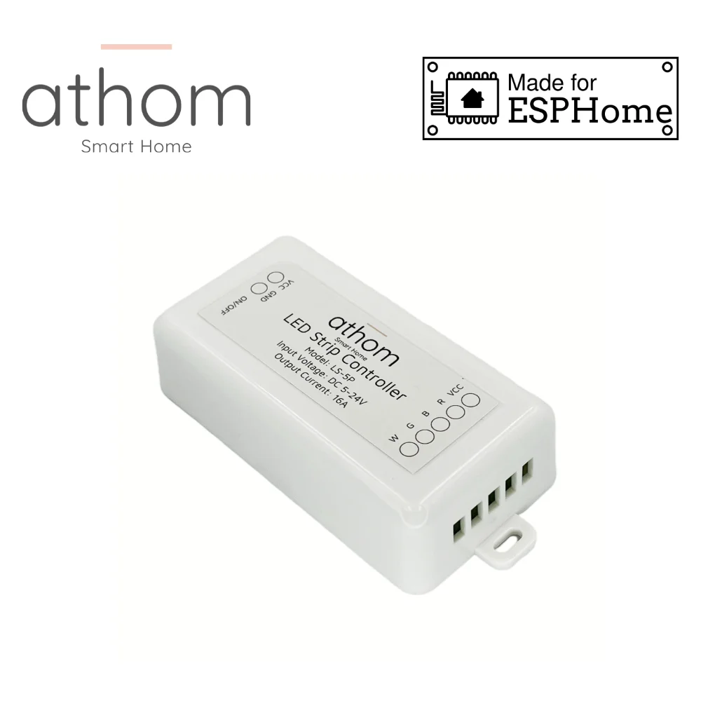 ATHOMPreFlashedHiPowerESPHomeRGBWLEDLightStripController5V
