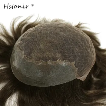 

Hstonir Bella Light Density Swiss Lace Toupee Men's Wigs Hair Replacment Man Wig With Lace Front Indian Remy Hair H045