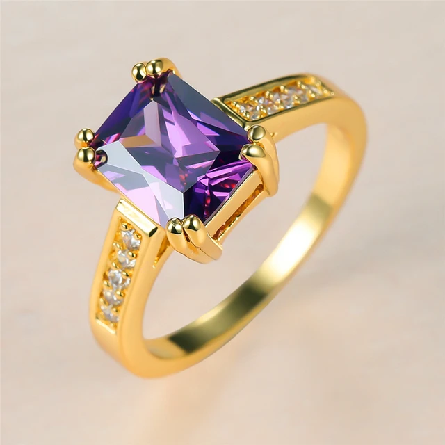 charming big size purple Amethyst /yellow citrine ring for women jewelry  real 925 silver good color natural stone birthday gift - AliExpress