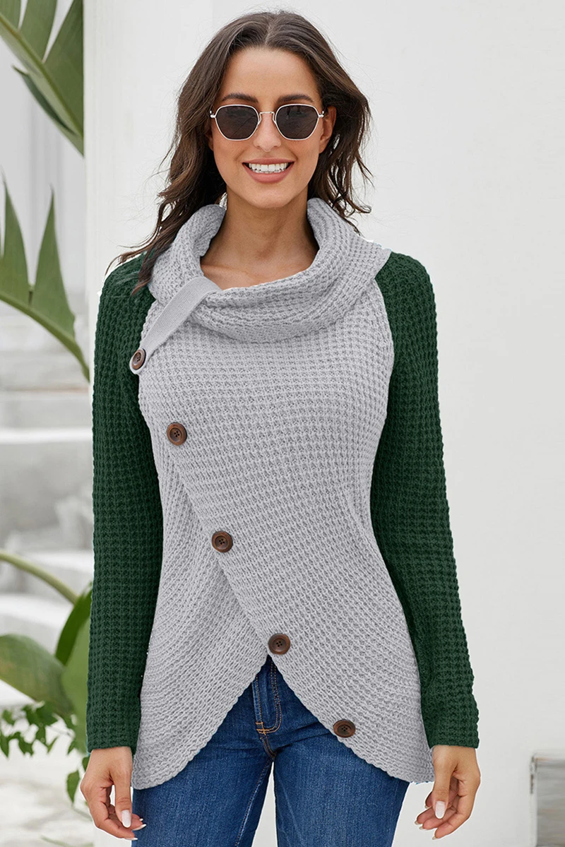 Loose Knitted Sweater for Women New Winter Warm Turtleneck Asymmetrical Hem Women Sweaters Tops 2019 Ladies Female Outwear (5)