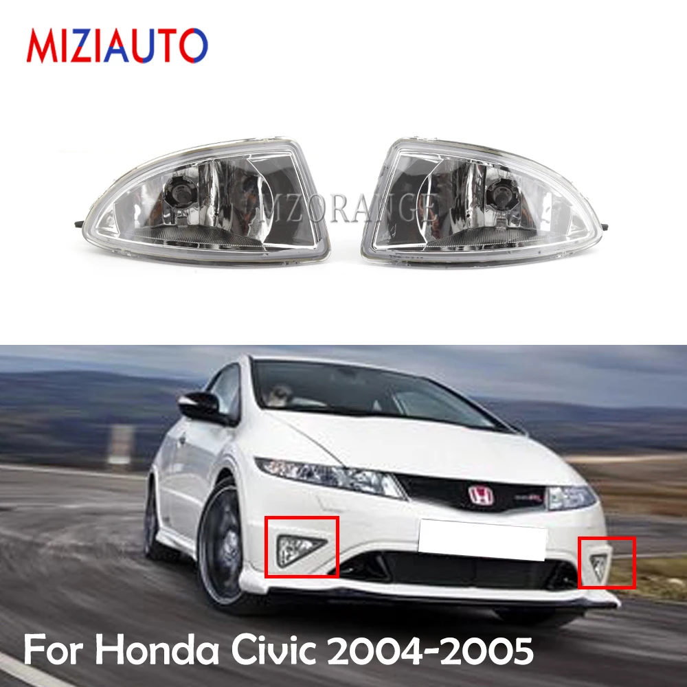 MIZIAUTO Противотуманные фары для Honda Civic 2004-2005 Галогенные Противотуманные фары передние фары для вождения автомобиля в сборе MIZIAUTO Противотуманные фары для Honda Civic 2004-2005 Галогенные Противотуманные фары передние фары для вождения автомобиля в сборе