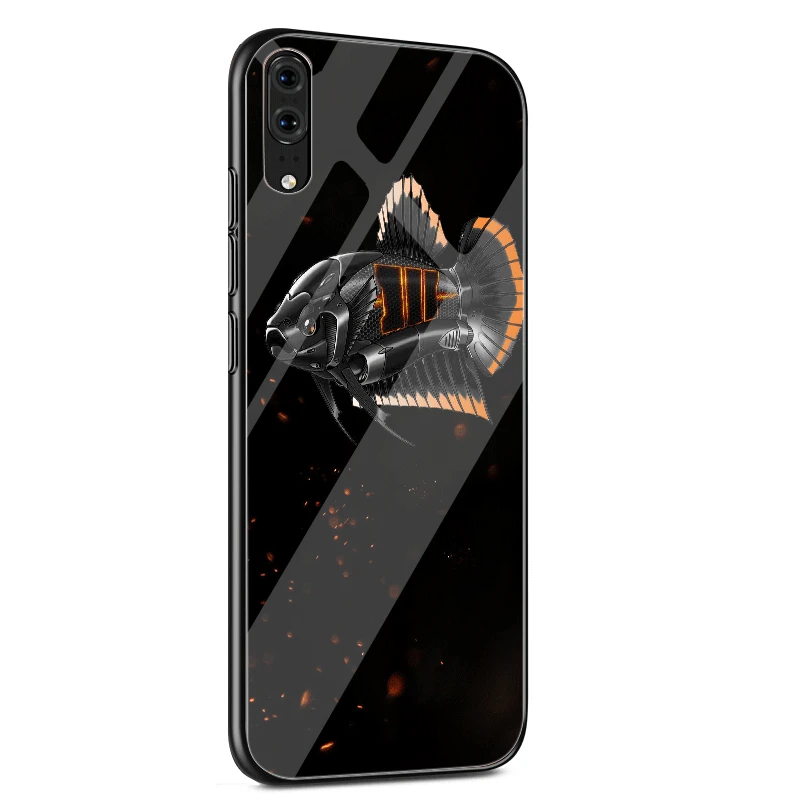 G8 Стеклянный Чехол для мобильного телефона huawei P30 P20 P Smart P10 Y6 7A Y9 Honor 8X9 10 mate 20 Pro Lite с милым логотипом Иисуса христианского рыбы - Цвет: G8