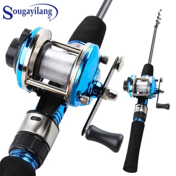 

Sougayilang 1.2m Blue Mini Telescopic Carbon Ice Fishing Rod With Trolling Reel Combo Portable Ice Fishing Reel Pole Sets Tackle