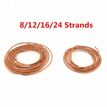 

5 Meters Length 8/12/16/24 Strands Speaker Lead Wire Braided Copper Cable DIY Repair for 5"-15"Inch Subwoofer Gold Free Shipping