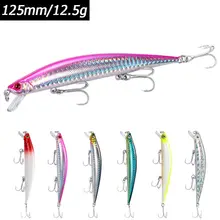 Leurre méné flottant rigide et réaliste, appât artificiel idéal pour la pêche au lancer longue distance, wobbler, 125mm, 125g 