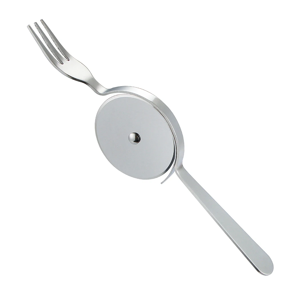 

2020 New Stainless Steel Pizza Knife With Fork Cutting Wheel Home Kitchen Tool Pastry Slicer Cutter