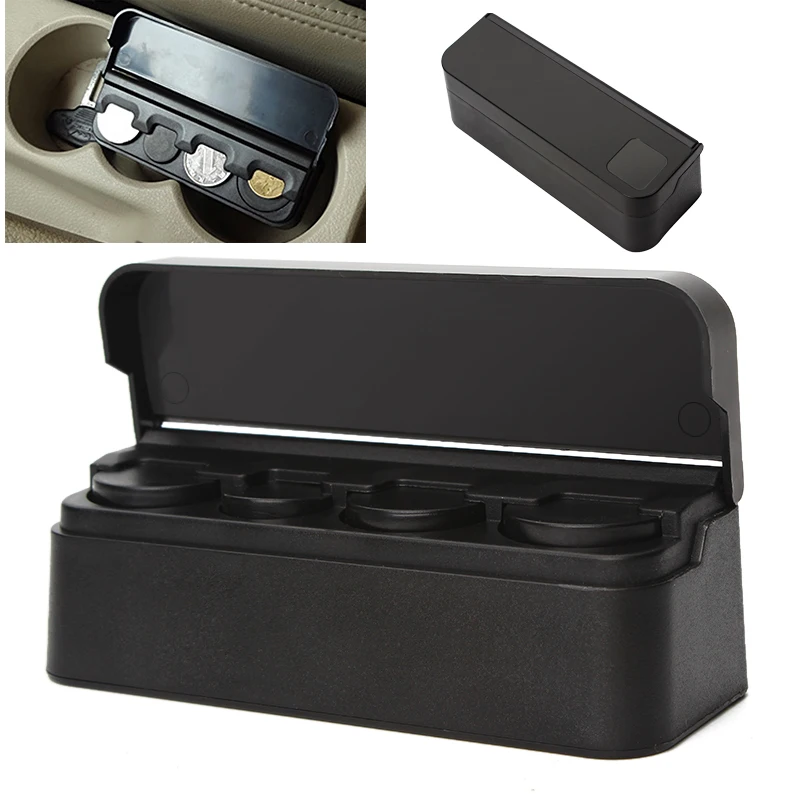 Черный пластиковый автомобиль Orginazer универсальный чехол для монет коробка для хранения держатель Контейнер автомобильный Стайлинг Автомобильный держатель для монет