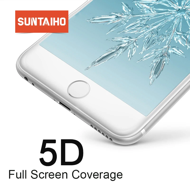 Suntaiho Protector de cristal templado 5D para iPhone, Protector de pantalla de vidrio templado para iPhone 7, 6, 6s, 8Plus, 11Pro, X, Xs, 12 Pro Max