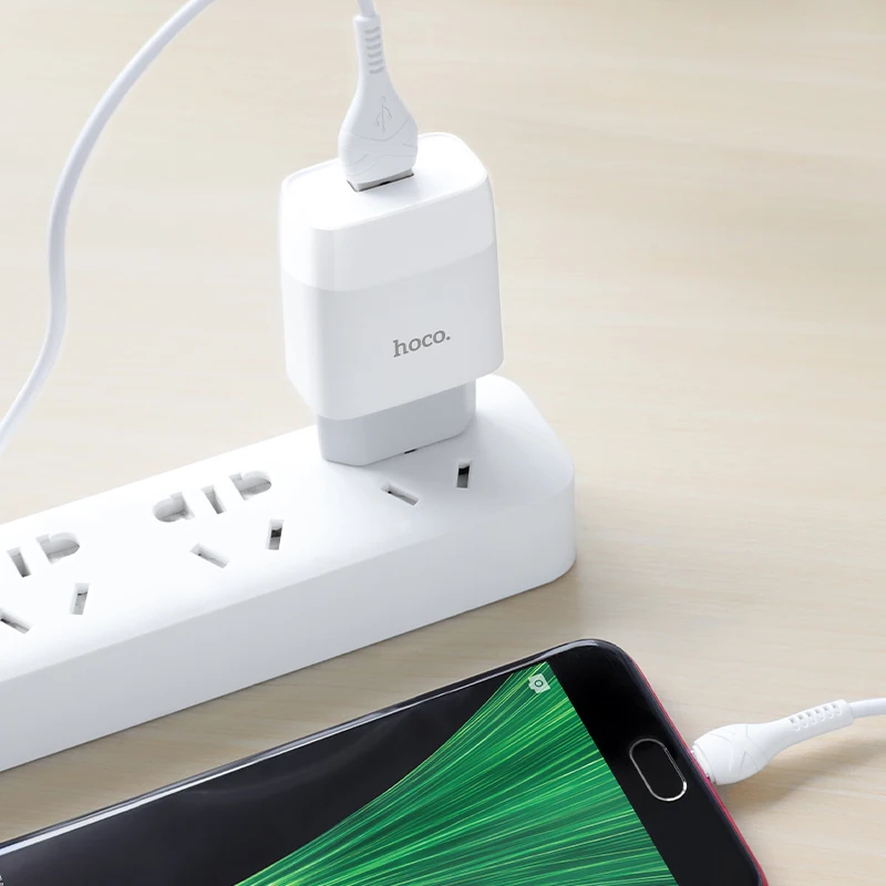 HOCO C72A, 20 шт./лот,, 5 В, 2,4 А, USB зарядное устройство для iPhone 11 Xs Max, евро вилка, настенное зарядное устройство, адаптер для samsung, Xiaomi, huawei