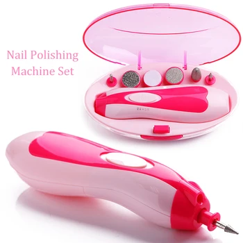 

1Pc Nail Grinding Machine with 6Pcs Nail Drill Bits Nail Polishing Machine Set Grinding Head Nail File Nail Art Tools