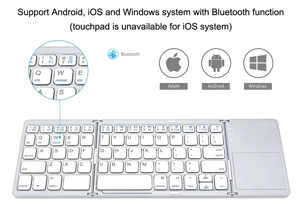 Мини беспроводная клавиатура с тачпадом мышь Bluetooth складной телефон планшет клавиатура для Apple ipad iPhone Android смартфон