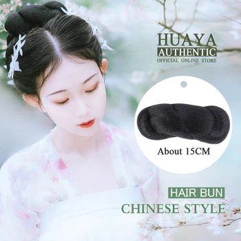 

HUAYA Synthetic China Ancient Wig Retro Long Hair Pad High Black Ox Horn Classical Hair Crown Braids Women's Retro Wigs