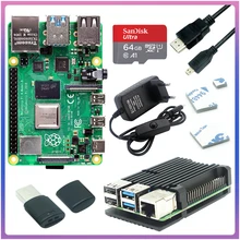 Originele Raspberry Pi 4 Model B 2Gb 4Gb 8Gb Kit + Aluminium Case + 3A Switch Power + Hdmi-Compatibel + Optie 64 32Gb Sd-kaart