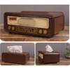 Retro Radio Shape Tissue Paper Box Napkin Storage Box Container Paper Towel Holder Paper Towel Holder Case for Home Bar Office 2