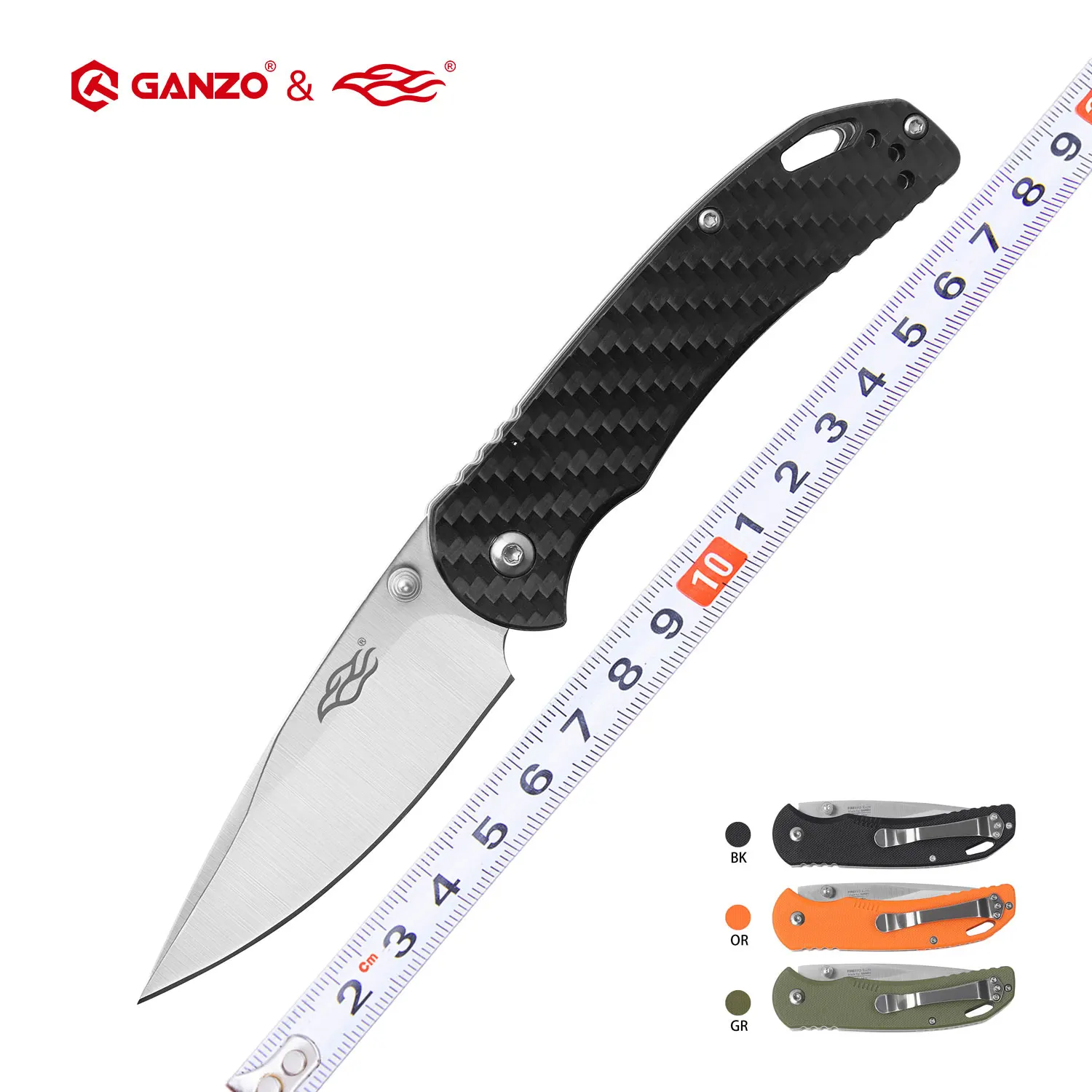 Ganzo F753M1 58-60HRC 440C Лезвие G10 или ручка из углеродного волокна складной нож для