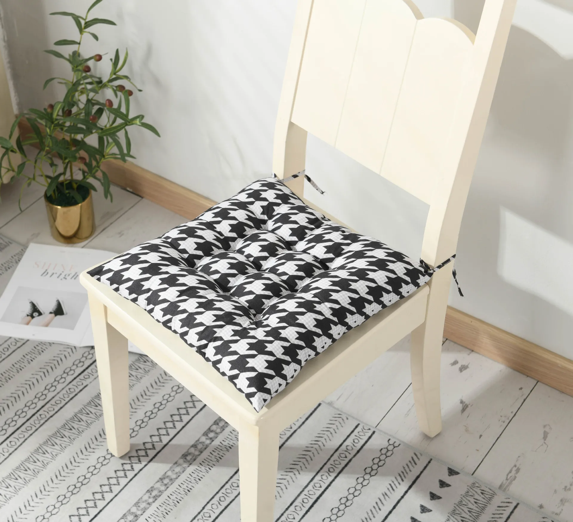 Houndstooth Горячая Распродажа, матовая печать, бытовая Толстая Подушка, Офисная длинная подушка для сидения, подушка для обеденного стула, подушка для студентов, подкладка под зад, мягкая - Цвет: Houndstooth