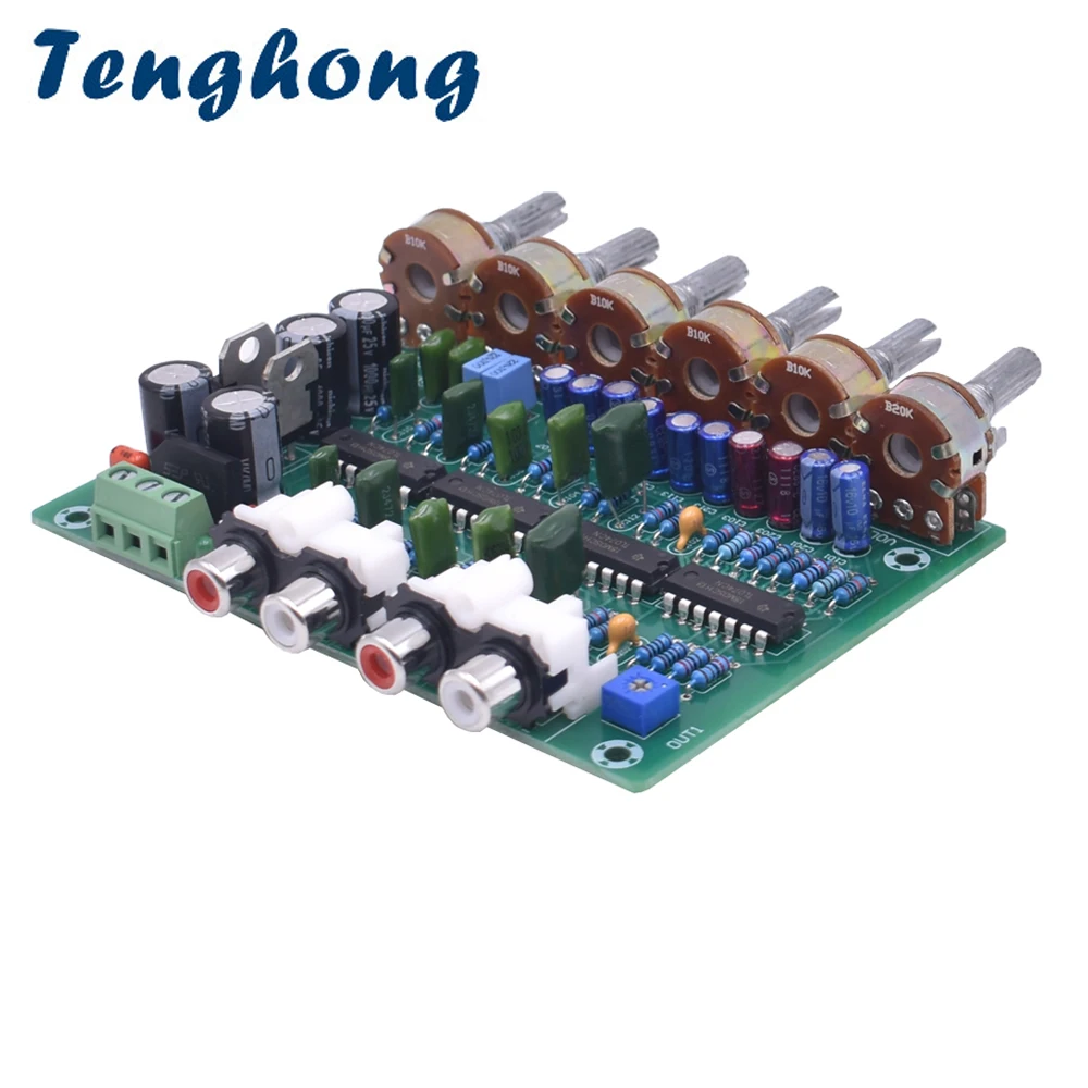 

Tenghong Amplifier Preamp HIFI Volume Tone Control Board Professional Dual Channel Pre-amplifier Subwoofer Bass Midrange Treble