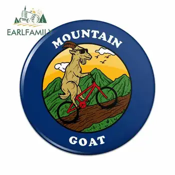 

EARLFAMILY 13cm x 13cm For Mountain Goat Biking Funny Car Sticker Suitable For Any Flat And Smooth Clean Surface 3D DIY Decal