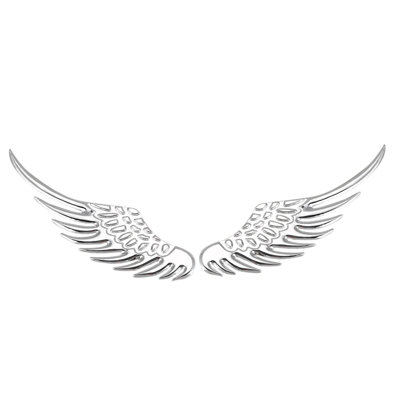2 X Серебряный тон металла 3D Крыло дизайн значок эмблема наклейка для автомобиля