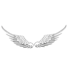 2 X Серебряный тон металла 3D Крыло дизайн значок эмблема наклейка для автомобиля