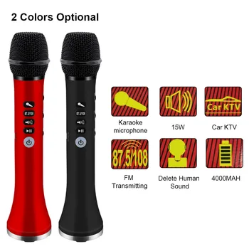 

2 in1 Bluetooth Speaker Handheld Singing Recording Professional Karaoke Microphone Wireless Portable KTV Player For iOS Android