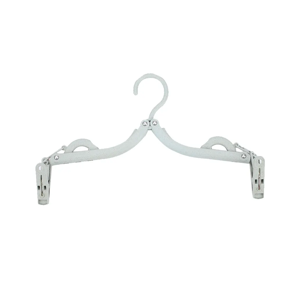 Blue Portable Folding Clothes Hanger Clip Holiday Outdoor Travel Clothes Hanger - Цвет: Blue