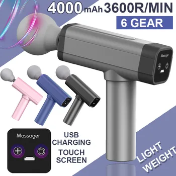 

Mini Portable Massage Gun Muscle Massager Head Back Neck Leg Body Sports Massage Analgesic Relaxation Body Soothing Touch Screen