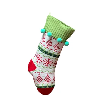 

Cute Knitted Christmas Hanging Classic Socks Kids Candy Gift Packing Bag Christmas Tree Hanging Party Home Embellishment