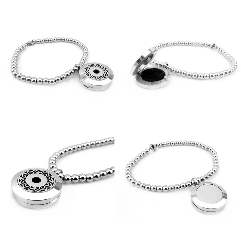 BS008-29 DIY essential oil locketbracelet expandable bangle bracelets for women stainless steel-1 