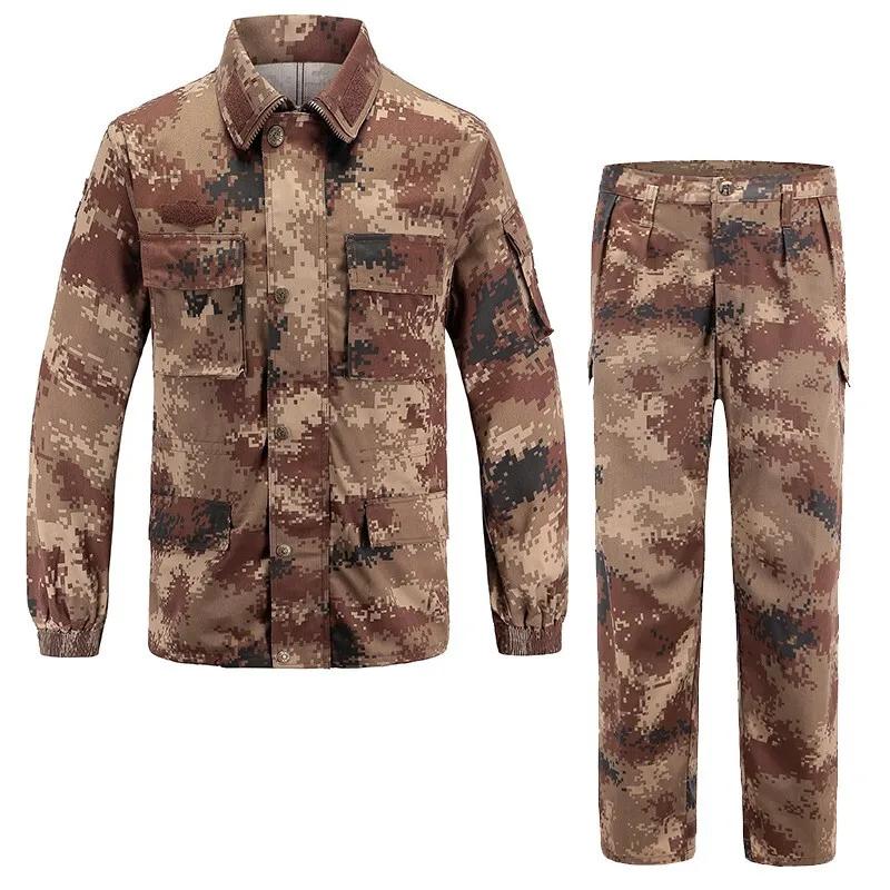 

New Men Desert Camouflage Military Uniform Tactical Suit Special Forces Combat Shirt Coat Pant Set Khaki Militar Soldier Clothes