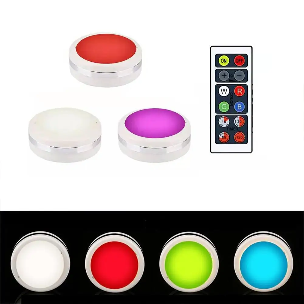 RGB 3 упаковки, пробуждение лампы, датчик движения, освещение для шкафа, 3D шкаф, светодиодный ночник, аварийный индикатор - Испускаемый цвет: RGB