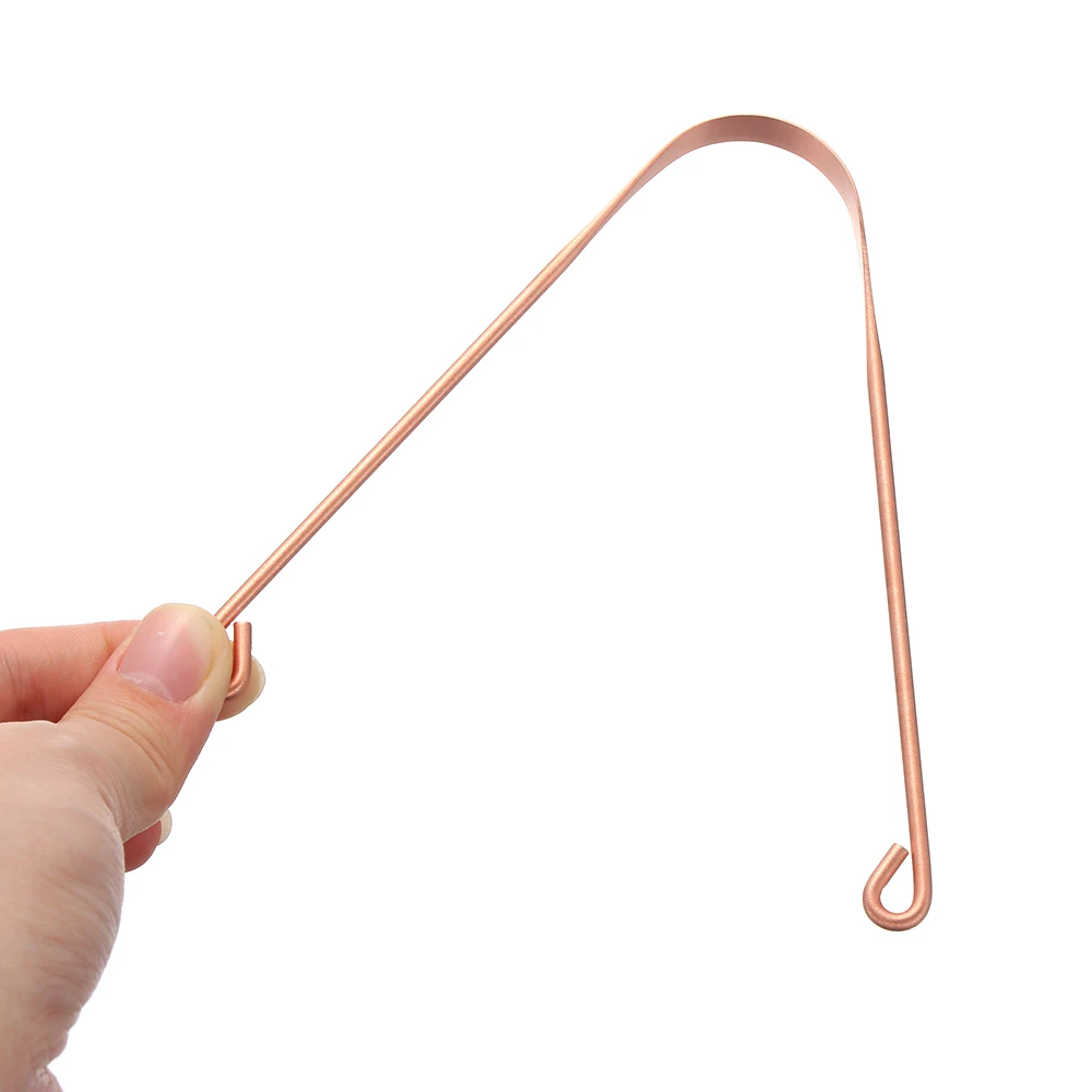 Copper Tongue Scraper Cleaner Stainless Steel Dental Cleaning Health Tool Fresh Breath Bad Breath Care Oral Hygiene Toothbrushe