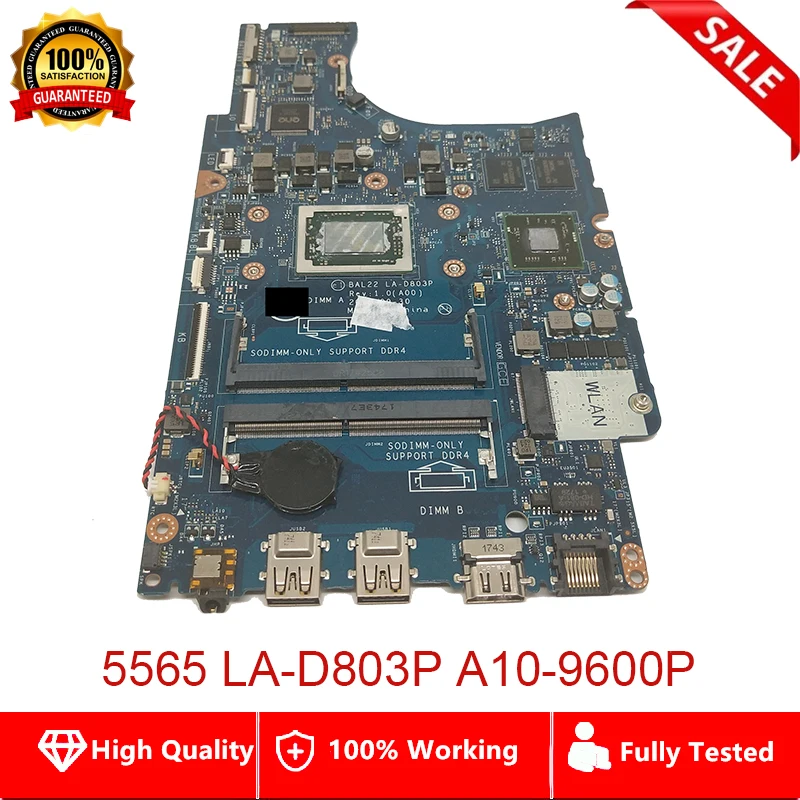 

CN-0R1WJH 0R1WJH R1WJH Mainboard BAL22 LA-D803P For Dell Inspiron 5565 Laptop Motherboard DDR4 Fully Tested 100% Working