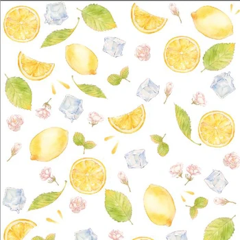 

148cm Wide Lemon Time Printed Polyester Fabric Patchwork DIY Making for Sewing Garment Kids Lolita Dress Tablecloth Material