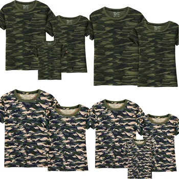 

Mother Daughter Clothes Famili Look Clothing Summer Style Family Matching Outfits Dad and Boy Camouflage T shirt Short Sleeve