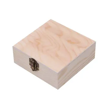 

12*12*4.5CM Square Wooden Box No LOGO DIY Storage Case Chest Organizer Multi-function Earrings Ring Jewelry Case Container Bin
