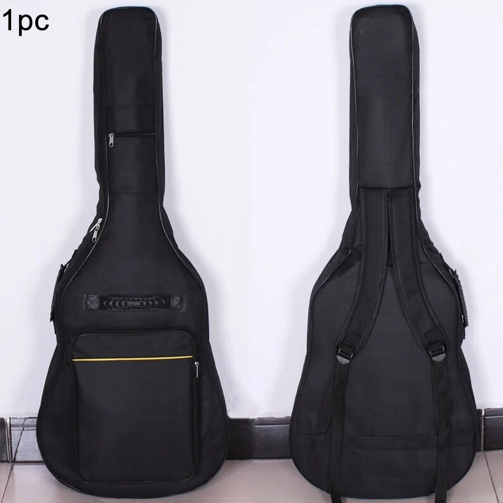 Carry Pockets Guitar Bag Waterproof Reinforced Oxford Cloth Soft Interior Thicken Padded Protective Case Zipper Full Size Cover