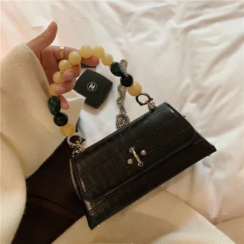 

Retro Rivet Messenger Small Square Bag 2020 Spring New Simple Acrylic Beading Handbags High Quality Women Purse and Handbags