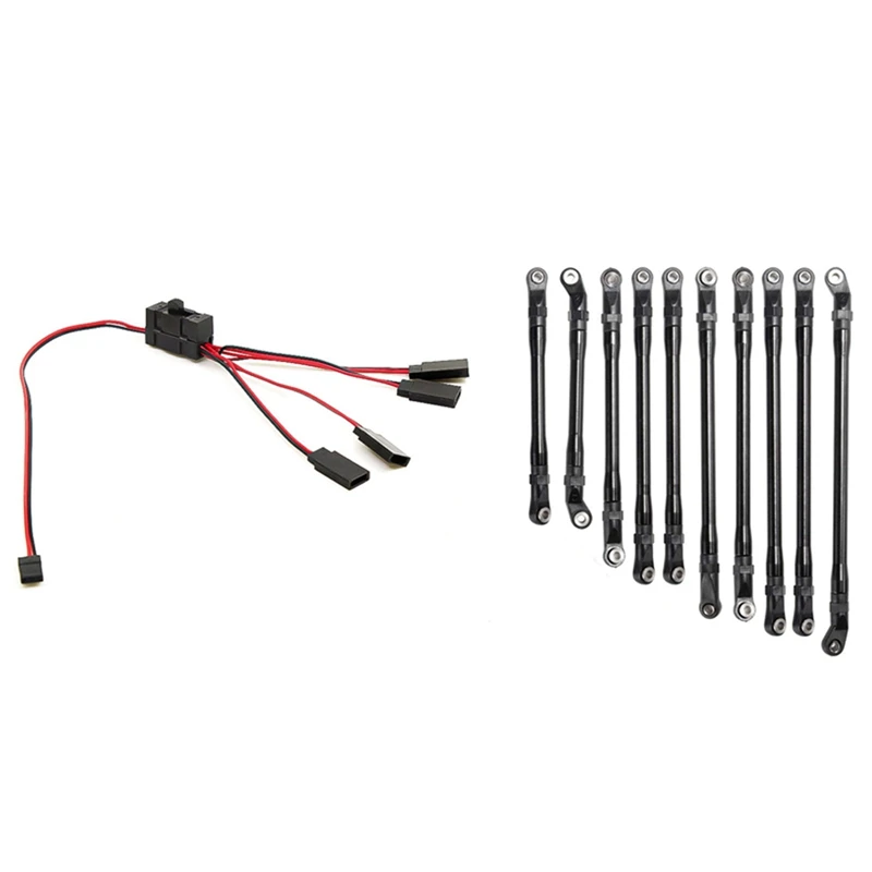 10PCS Aluminum Rod Link Linkage For Axial SCX10 II 90046 90047 B &amp 1PCS RC Servo Extension 1 To 4 Y Wire Cable | Игрушки и хобби