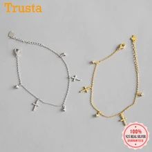 Trustdavis подлинный 925 пробы серебряный милый сладкий Ослепительный CZ Крест Браслет для женщин девочек свадьба подарок на день Святого Валентина DS2393